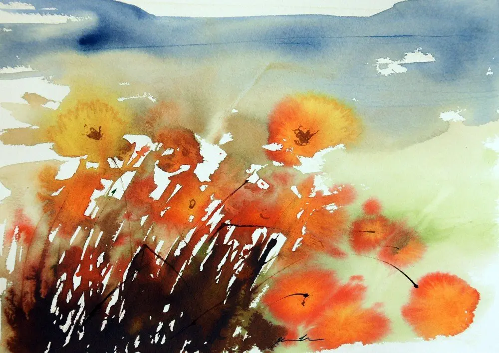 Orange Field Flowers
